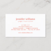 Carte De Visite Boho Chic Mandala Namaste Yoga Coral (Dos)