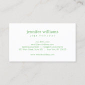 Carte De Visite Boho Chic Mandala Namaste Yoga Green (Dos)