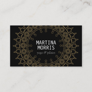 Carte De Visite Boho Chic Mandala Noir/Or