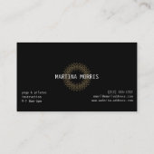 Carte De Visite Boho Chic Mandala Noir/Or (Dos)