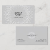Carte De Visite Boho Chic Mandala sur le gris clair (Devant / Derrière)