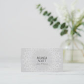 Carte De Visite Boho Chic Mandala sur le gris clair (Debout devant)