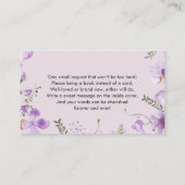 Carte De Visite Boho Chic Mauve Garden Livres pour Baby Insert Car (Dos)