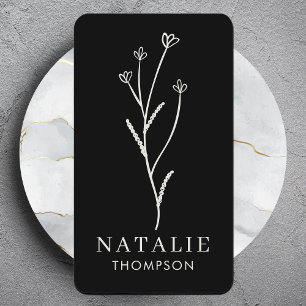 Carte De Visite Boho chic minimaliste noir et blanc tendance