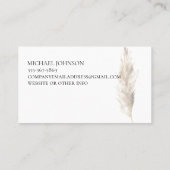 Carte De Visite Boho Chic Pampas Grass Floral Aquarelle (Dos)