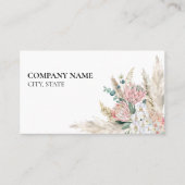 Carte De Visite Boho Chic Pampas Grass Floral Aquarelle (Devant)