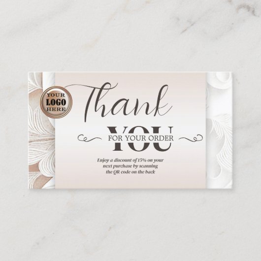 Carte De Visite Boho Chic QR Code Photo Merci Pour Votre Commande (Devant)