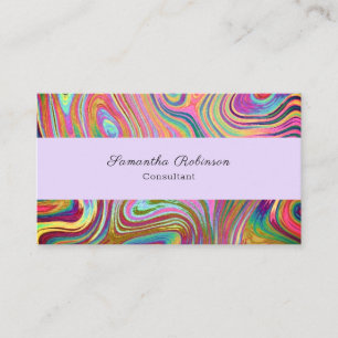 Carte De Visite Boho Chic Rainbow Lavender Swirling Abstrait