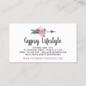 Carte De Visite Boho Chic Rustique Plumes Arrière Bohème (Dos)