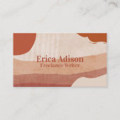 Carte De Visite Boho Chic Terracotta Code QR Abstrait (Devant)