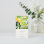 Carte De Visite Boho Chic Vert Feuillage Tropical Botanique (Debout devant)