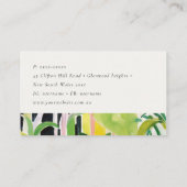 Carte De Visite Boho Chic Vert Feuillage Tropical Botanique (Dos)