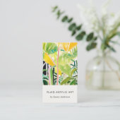Carte De Visite Boho Chic Vert Feuillage Tropical Botanique (Debout devant)