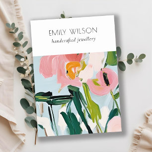 Carte De Visite Boho Colorful Painé Floral Blank Bijoux Display