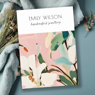 Carte De Visite Boho Colorful rose Turquoise Peint Floral oreille