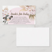 Carte De Visite Boho Cow Baby shower Livres pour bébé (Devant / Derrière)