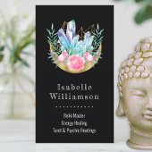 Carte De Visite Boho Crescent Lune Crystal Cluster Roses Rose rose