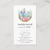 Carte De Visite Boho Crescent Lune Crystal Cluster Roses Rose rose (Dos)