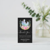Carte De Visite Boho Crescent Moon Crystal Cluster Roses Rose (Debout devant)