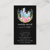 Carte De Visite Boho Crescent Moon Crystal Cluster Roses Rose (Dos)
