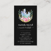 Carte De Visite Boho Crescent Moon Crystal Cluster Roses Rose (Dos)