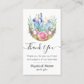 Carte De Visite Boho Crescent Moon Crystal Cluster Roses Rose (Devant)