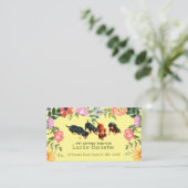 Carte De Visite Boho Cute Dachshund Pet Sitting Wildflowers Yellow (Debout devant)