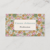 Carte De Visite Boho Daisy Flowers les années 70 Floral Super (Devant)