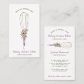 Carte De Visite Boho de pâtisserie du logo Baker Whisk (Devant / Derrière)