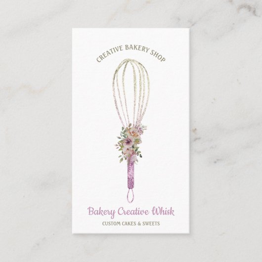 Carte De Visite Boho de pâtisserie du logo Baker Whisk (Devant)