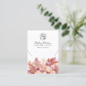 Carte De Visite Boho désert logo floral bijoux collier d'oreille (Debout devant)