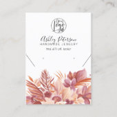 Carte De Visite Boho désert logo floral bijoux collier d'oreille (Devant)