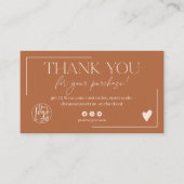 Carte De Visite Boho desert terracotta script commander merci (Devant)