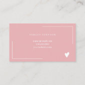 Carte De Visite Boho dusty rose script ordre merci (Dos)