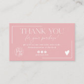 Carte De Visite Boho dusty rose script ordre merci (Devant)