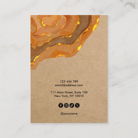 Carte De Visite Boho Earth Tones Calligraphie Bijoux Display (Dos)