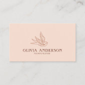 Carte De Visite Boho Earthy Bird QR Code Logo Unique Terracotta (Devant)