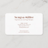 Carte De Visite Boho Earthy Modern Custom Logo (Dos)