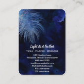 Carte De Visite *~* Boho en plumes turquoise du ciel bleu nuit (Dos)