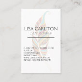 Carte De Visite Boho Feather Abstraite (Dos)