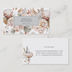 Carte De Visite Boho Fleur sauvage Cream Terracotta Professional