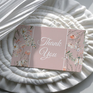 Carte De Visite Boho Fleur sauvage Floral Baby Anniversaire