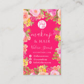 Carte De Visite Boho fleur sauvage jardin aquarelle maquillage che (Devant)