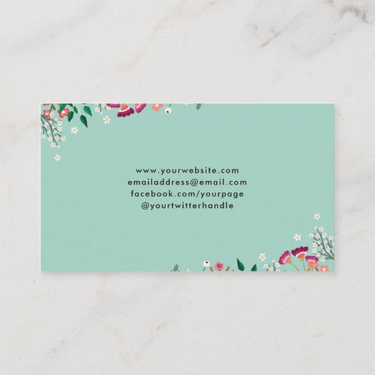Carte De Visite Boho Fleurs sauvages (Dos)
