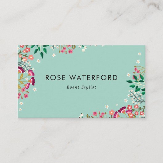 Carte De Visite Boho Fleurs sauvages (Devant)