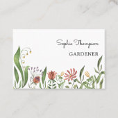 Carte De Visite Boho fleurs vintages florales (Devant)