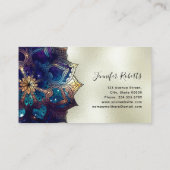 Carte De Visite Boho Floral Blue Mandala Chic Yoga Instructeur Gol (Dos)