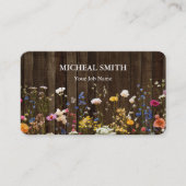 Carte De Visite Boho Floral Bois Moderne (Devant)
