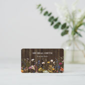 Carte De Visite Boho Floral Bois Moderne (Debout devant)