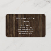 Carte De Visite Boho Floral Bois Moderne (Dos)